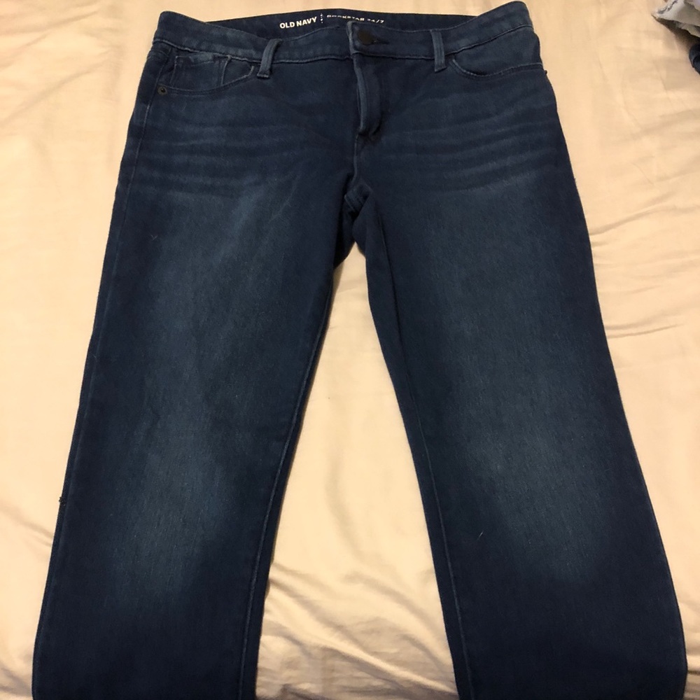 Dark stretchy denim jeans